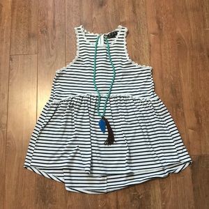POL Black and White striped tank